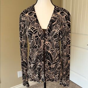 Tradition Black and Cream Fitted Long Sleeve Sweater Blazer